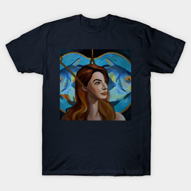 Pisces Zodiac T-Shirt by tearbytea